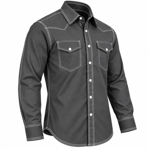 Chemise FR de haute qualité pour hommes, résistante au feu, vêtements de travail pour la soudure, chemise de protection à boutons pression, couleur unie, chemise FR industrielle personnalisée - Product Image 3