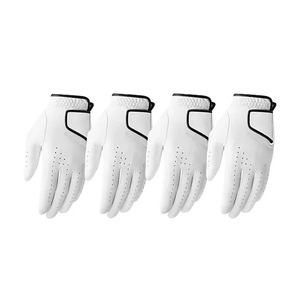 Gants de golf blancs en cuir véritable respirant unisexe à enfiler pour les mains - Product Image 4