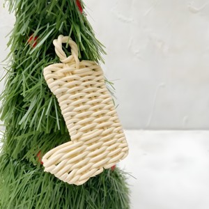 Ensemble de breloques suspendues en rotin pour arbres, mini décorations de Noël, décorations de fête festives - Product Image 4