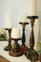 Support à bougies en bois naturel pour une décoration élégante de table de chambre, porte-bougie décoratif en bois pour cérémonie de mariage, pots à bougies