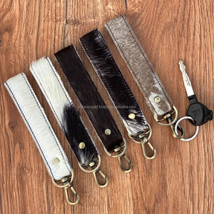 Western Cowhide Leather Keychain Wristlet-Personalized <b>Key</b> <b>Fob</b>-Cowgirl <b>Car</b> <b>Key</b> Wristlet Wrist-Strap Keychain Carabiner <b>Key</b> Clips - Product Image 4