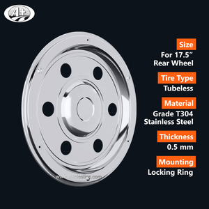 Enjoliveur universel européen en acier inoxydable 17.5 T304 avec système de bague de verrouillage universel - Product Image 2