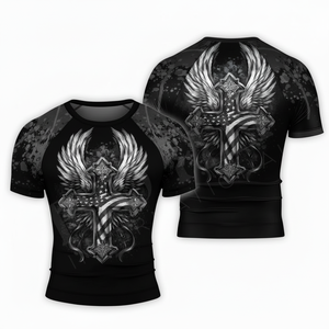 Latest Design High Quality Flexible O Neck Collar Short Sleeve <b>Compression</b> Rash Guard Custom Logo Design OEM ODM T <b>Shirts</b> <b>Men's</b> - Product Image 2