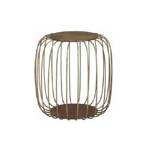 Fresh Trending Modern Design Gold <b>High</b> Quality Metal Iron Frame Wooden Top <b>Side</b> <b>Table</b> for Living Room Home Furniture - Product Image 3