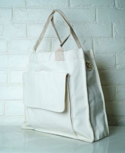 Sac fourre-tout bohème en coton pour femme avec panneau en macramé à motif losanges, écologique, léger et ouvert, sac à bandoulière de voyage pour tous - Product Image 4