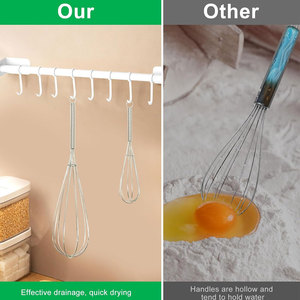 Fouet de cuisine en acier inoxydable de qualité supérieure, léger, en stock, pour usage professionnel des chefs - Product Image 3