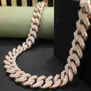 Elegant Full Iced Out 18MM <b>Link</b> <b>Cuban</b> <b>Chain</b> Moissanite Platinum Plated 925 Sterling <b>Silver</b> for Hip Hop Jewelry-Customized Gift - Product Image 5