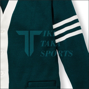 Top Trending University Knitted Lace Patchwork <b>Cardigan</b> <b>Sweater</b> Custom Logo Breathable Winter Wool/Nylon Men - Product Image 3