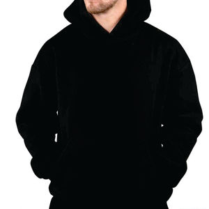 Hoodies unis de haute qualité sans cordon, coupe courte, pour hommes, personnalisables, en coton, coupe oversize - Product Image 1