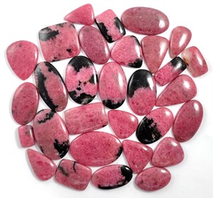 Vente en gros de cabochons en rhodonite rose naturelle, pierres précieuses brutes de 25 mm à 40 mm pour la fabrication de bijoux - Product Image 2