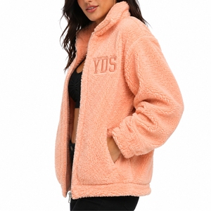 Women's Sherpa <b>Fleece</b> <b>Jacket</b> Premium Sherpa <b>Fleece</b> Fabric Soft Warm Cozy Lightweight <b>Teddy</b> Full Front Zipper Sherpa <b>Jacket</b> - Product Image 3