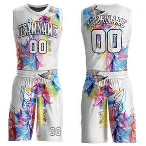 Ensemble de maillots de basket-ball réversibles respirants personnalisés pour l'été, sublimation double face, uniforme personnalisable - Product Image 2