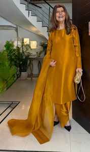 Vêtements prêts-à-porter ethniques indiens et pakistanais pour fêtes, Farshi Shalwar Kameez, Salwar Kameez droit, robes décontractées pour femmes - Product Image 5