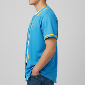 Conjuntos de Uniformes Deportivos de Béisbol Impresos Personalizados de Alta Calidad, Nuevo Diseño, 100% Poliéster, Cuello en V Ligero - Product Image 4
