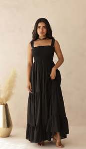 Robe longue décontractée sans manches pour femme, motif floral, idéale pour la plage, en coton et lin, coupe ample, imprimé floral, personnalisable pour l'été - Product Image 4