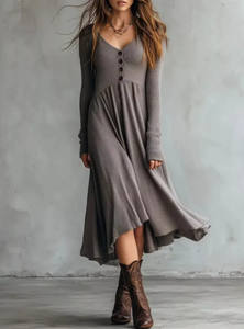 Full <b>Size</b> Ribbed Knit Button-Down Midi <b>Sweater</b> <b>Dress</b> <b>Plus</b> <b>Size</b> - Product Image 4