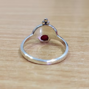 Ruby Stone Sterling Silver <b>Ring</b> Vintage Design Minimalist Gemstone <b>Ring</b> Handmade <b>Indian</b> Jewelry - Product Image 4