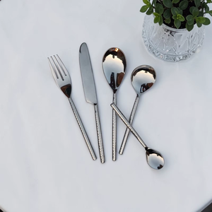 Minimalist Metal Cutlery Set <b>Mirror</b> Finish Long Handle Durable Travel Utensils - Product Image 5