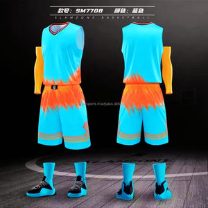 Conjunto de ropa de baloncesto de diseño personalizado para hombre, pantalones cortos deportivos transpirables de secado rápido, uniforme de baloncesto de talla grande para adultos impreso - Product Image 5