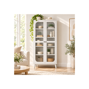 Vitrina contemporánea de madera de la colección EVEREST con 2 puertas y panel de vidrio para el hogar, diseño personalizado - Product Image 1