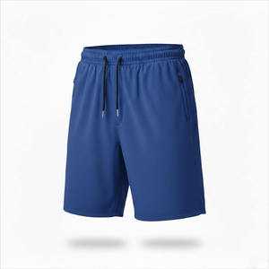 กางเกงขาสั้นออกกำลังกายผู้ชายแบบแห้งเร็ว มีกระเป๋าซิป กางเกงวิ่งฟิตเนส กางเกงกีฬาขายส่งจำนวนมาก สำหรับการฝึกซ้อม - Product Image 5
