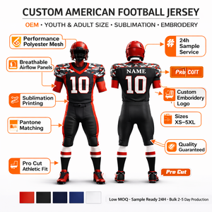 Ensemble d'uniformes de football américain respirants sur mesure, grandes tailles, avec sublimation et broderie OEM, maillots et shorts pour équipes, clubs et ligues - Product Image 2