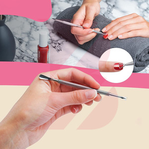 4 In 1 Professional Cuticle Pusher Set Stainless Steel Dead Skin Remover Manicure Tool Kit with Portable Leather Case - Product Image 4