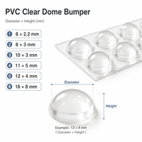 Coussinets transparents en PVC demi-ronds pour porte vitrée, autocollants, protection contre les rayures, 12x4mm