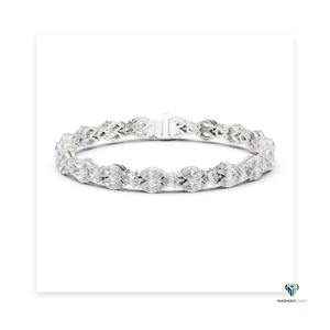 Pulsera de Diamantes Cultivados en Laboratorio con Corte Marquesa y Pera en Oro Blanco de 9.02 CT, Oro Sólido de 14K - Product Image 5