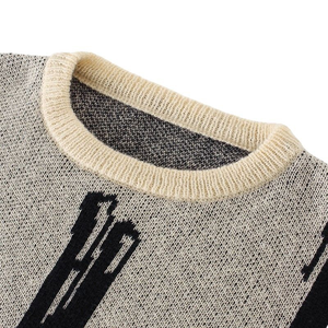 Suéter de Punto Gris para Hombre WARPRO INDUSTRY, Manga Larga, Sólido, Ropa de Invierno, 100% Algodón, Corte Regular, Transpirable - Product Image 2