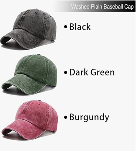 Washed Plain Vintage Baseball Cap Polyester Adjustable Twill Bulk Low Profile Classic Dad Hat 3D Embroidery Chains for Men Women - Product Image 4