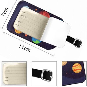 Lot d'étiquettes de bagage en cuir PU personnalisées avec logo imprimé en soie pour cadeaux de mariage, accessoires de voyage sur mesure - Product Image 5