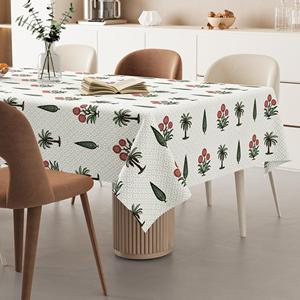 100% Cotton Duck Fabric Hand Block Printed <b>Table</b> <b>Cover</b> Washable Dining <b>Table</b> Cloth Wholesale Supplier India OEM ODM - Product Image 2