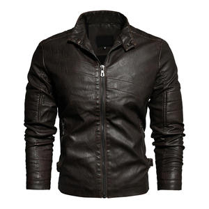 Chaqueta de Motociclista de Cuero PU para Hombre, de Moda, con Cierre, Bolsillos Impermeables, Estilo Casual, Ajustada, Popular para Invierno - Product Image 6