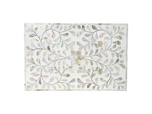 Boîte de rangement pour bijoux en bois avec incrustation de nacre et os fait main - Product Image 4