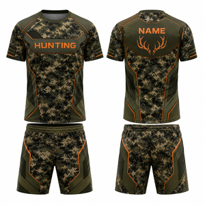 Conjunto de Camisa y Pantalones Cortos con Estampado Floral para Hombre MEGAMAPLE, Transpirable, de Poliéster, para Verano y Actividades al Aire Libre - Product Image 1