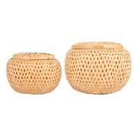 Boîtes de rangement artisanales en bambou, boîtes cadeaux avec couvercle pour cadeau, décoration minimaliste vintage, accessoires de salon