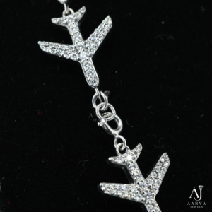 AARVA JEWELS Arrow Moissanite <b>Statement</b> <b>Necklace</b> 925 Silver Rhodium Plated Luxury Party Unisex <b>Necklaces</b> - Product Image 5
