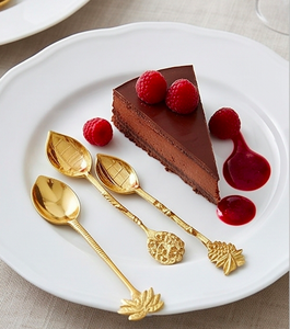 Luxurious <b>Small</b> Gold Finished <b>Spoon</b> Elegant Dessert Tea Coffee <b>Spoon</b> For Home Kitchen Wedding Party Gift Modern Flatware Decor - Product Image 3