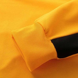 Sudadera de Hombre con Bloques de Color Amarillo, Manga Raglán, Cuello Redondo, Corte Regular, Tejido de Algodón, Ropa Casual de Otoño, Todas las Tallas - Product Image 4