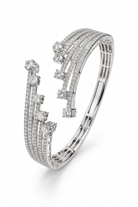 Brazalete de Moissanita en Plata de Ley 925 con Baño de Rodio, Estilo Clásico para Regalo de Boda y Aniversario - KLSB20711 - Product Image 1