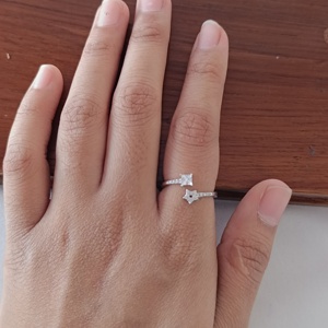 Other Cute Geometric Princess Cut Diamond <b>Open</b> <b>Ring</b> Women's Elegant Adjustable Minimalist Daily Wedding Party Gift - Product Image 4