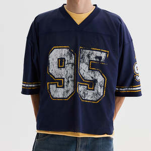 Maillot Rétro Personnalisable Séchage Rapide Surdimensionné en Mesh pour Football et Basketball – Tenue Décontractée pour Fans de Sport – T-Shirt Long Imprimé - Product Image 6