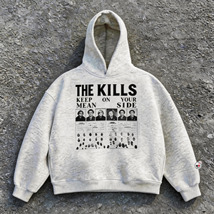 Sudadera con Capucha Estampada The Kills Keep On Your Mean Side para Hombre, Oversize, Casual, de Algodón French Terry, Estilo Urbano y de Moda - Product Image 1