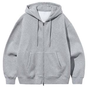 Nouveau sweat à capuche zippé vintage pour homme en mélange polyester/coton épais, couleur unie, délavé à l'acide, brodé, en polaire, haute qualité - Product Image 5