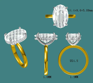 5 Carat Yellow Gold Marquise Cut VVS1 Diamond Tension <b>Set</b> Rhodium Plated IGI Certified Cocktail <b>Ring</b> for <b>Women</b> - Product Image 4