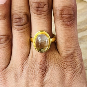 Latest Fashionable Quartz Brass <b>Ring</b> 18k Gold plated Solitaire Vintage <b>Ring</b> <b>Statement</b> Gemstone <b>Ring</b> Wholesale <b>Ring</b> For Women - Product Image 6