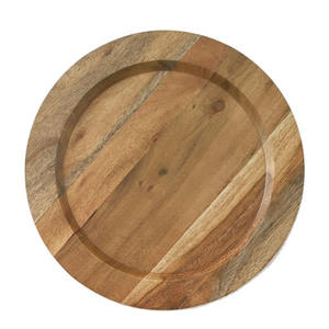 Assiette de Présentation Ronde en Bois de Mangue Naturel Écologique – Vente en Gros pour Décoration de Table de Mariage et Traiteur d'Événements - Product Image 1