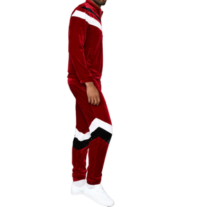 Survêtement unisexe personnalisé pour homme, à capuche, vintage, brodé, zippé, respirant, en velours, deux pièces, avec 3D pour - Product Image 2