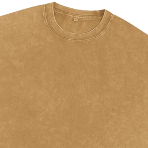 Camiseta de Algodón Oversize Lavada Estilo Vintage, de Alto Gramaje, Estilo Urbano, Lisa, Color Marrón Camel, con Logotipo Personalizado OEM, Alta Calidad, Unisex, de Moda - Product Image 2